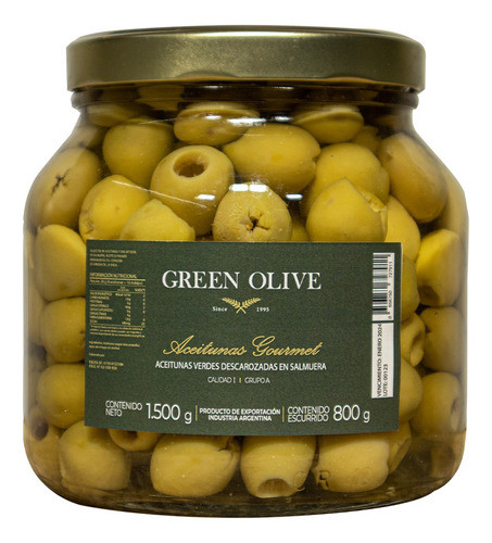 Aceitunas Verdes Descarozada N° 0 X 800 Gr. 0