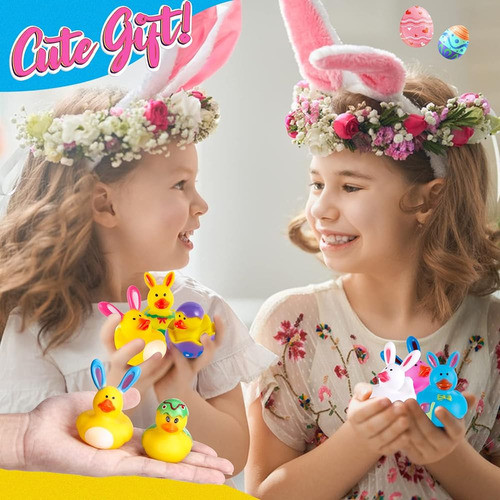 24 Piezas Regalos De Pascua Patos De Goma, Rellenadores De C 1