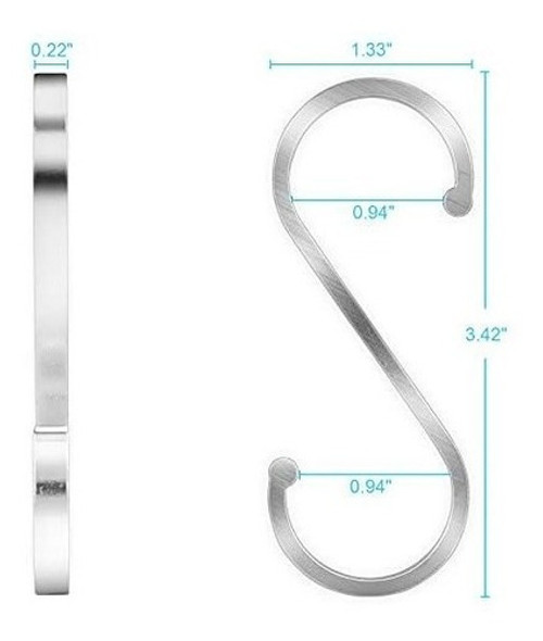 Ganchos S  Para Colgar Sartenes  De Aluminio X12u. 1