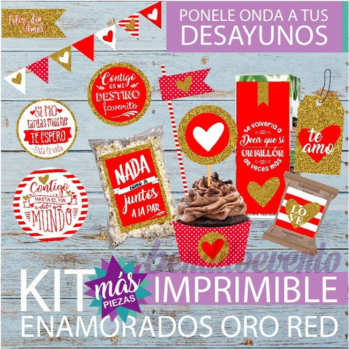 Kit Imprimible Desayuno San Valentin Enamorados Amor Love 0