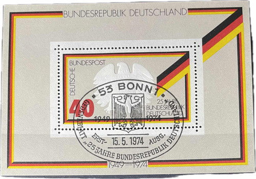 Estampilla Block De Alemania 1974 0