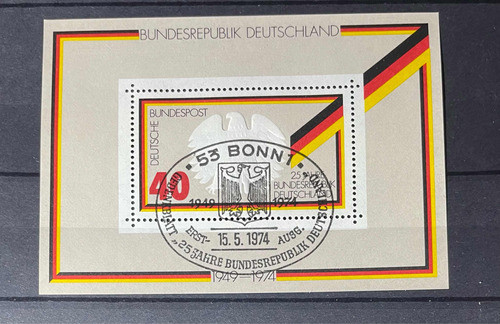 Estampilla Block De Alemania 1974 1