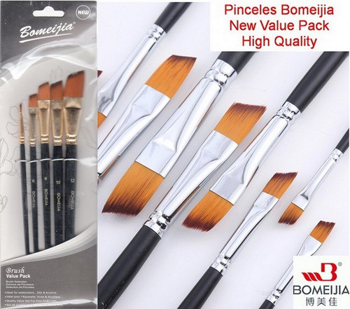 New 5 Pinceles Artísticos Angular Bomeijia Value Pack. Hq. 1