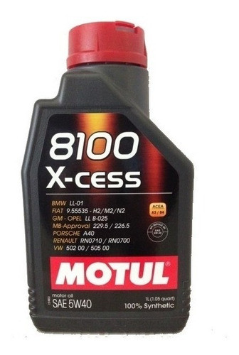 Aceite Motul 8100 X-ces 5w40 1 Lt 100% Sintético Francia 0