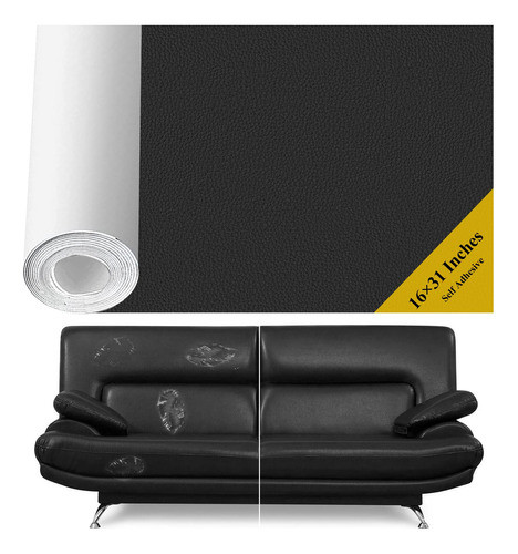 Cuero Adhesivo De Reparacion Negro 40x78cm 0