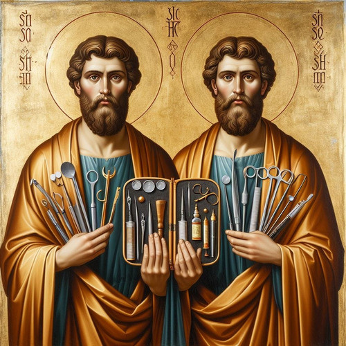Obra Arte Digital San Cosme Y San Damián + 50x50cm Única 0
