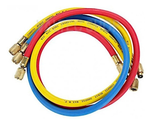 3 Kits Mangueira Para Manifold R134a R12 R22 R404 1/4 90cm 0