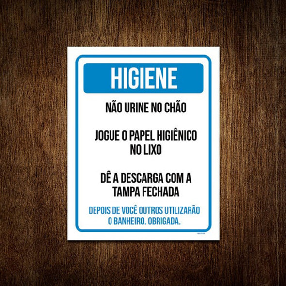 Placa De Sinalização - Higiene Não Urine No Chão 18x23 0