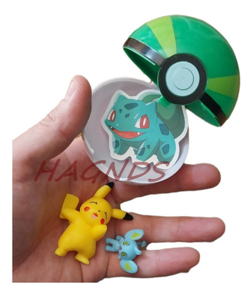 Pokebola Grande Real  2 Pokemon 4 Stickers Premium X2 0