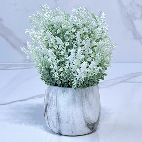 Planta Lavandula Artificial Maceta 2 Cerámica Alto 25cm 0