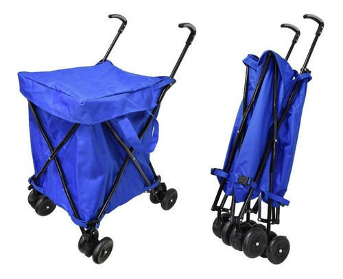 Carro Para Feria Plegable Con 8 Ruedas Metal Y Lona Multiuso 1