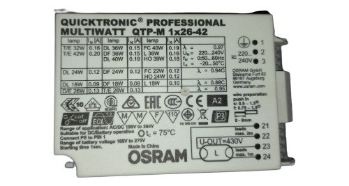 Reactancia Electronica Multiwatt 1x26-42w. Osram 0