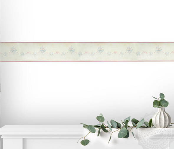 Guarda Vinilizada X 10 Mts Clásica Flores B/ Rosa 3917/2 Ds 1