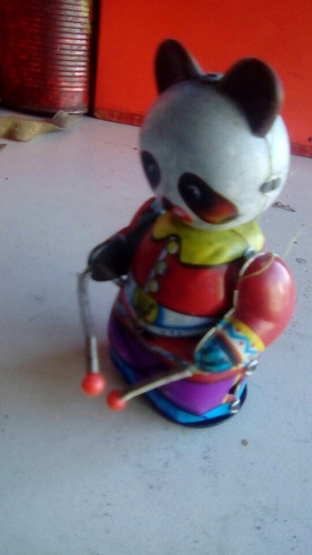 Antiguo Juguete Hojalata Y Cuerda Osito De Colección 0