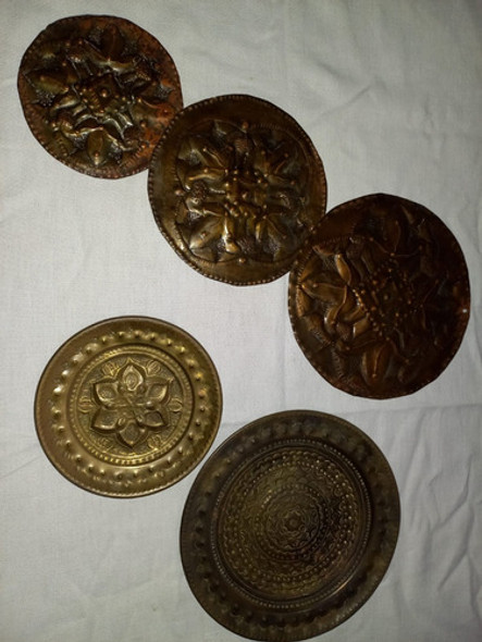 Lote Adornos Colgantes Repujado En Cobre 0