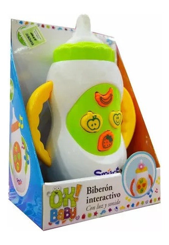 Biberón Interactivo Con Luz Y Sonido Verde - Ok Baby 0