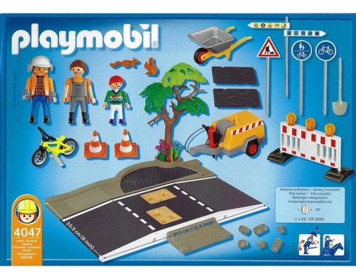 Playmobil 4047 Pavimentacion Calle Construcción Valla Luz 0