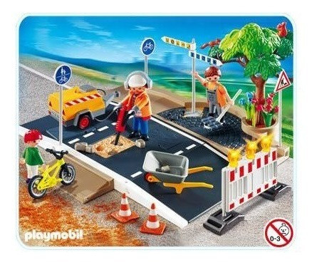 Playmobil 4047 Pavimentacion Calle Construcción Valla Luz 1