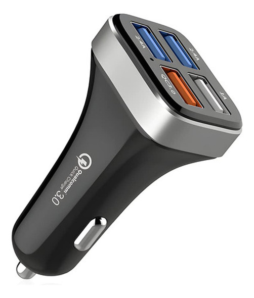 Adaptador De Cargador Usb Para Automvil, 4 Puertos Qc3.0, Ca 0