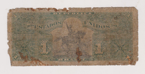 Billete Brasil Un Mil Reis Año 1890 Malo 1