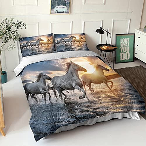 Funda De Edredón Hosima Con Estampado De Tema De Caballo, Ju 1