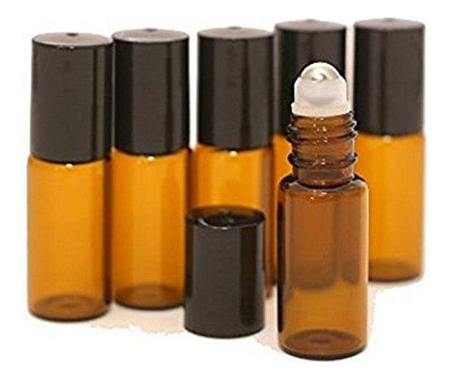 Kit 9 Unidades Frascos Ambar 5ml Tampa Preta Oleo Essencial 0