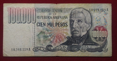 Billete 100000 Pesos Ley Serie A 1979 Bottero 2502 0