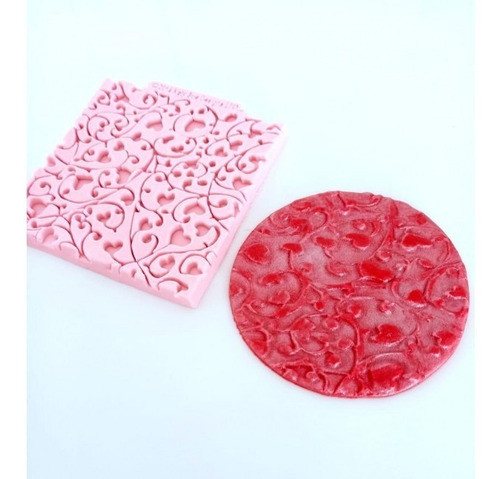 Molde De Silicone Coração Arabesco Para Decorar Textura 0