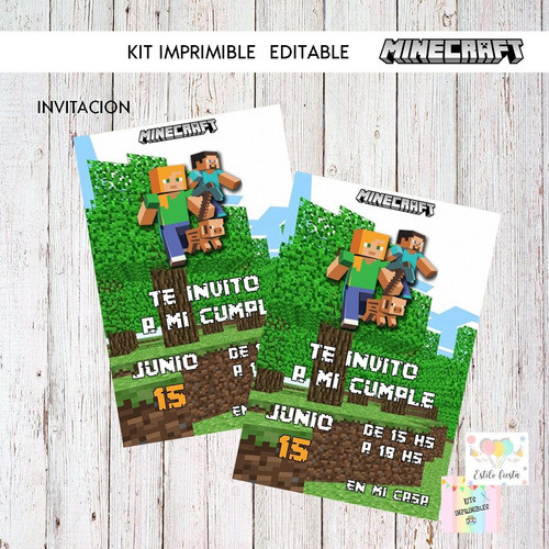 Kit Imprimible _ Minecraft 0