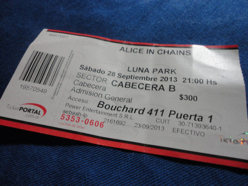 Alice In Chains-entrada De Coleccion Argentina 2013 0