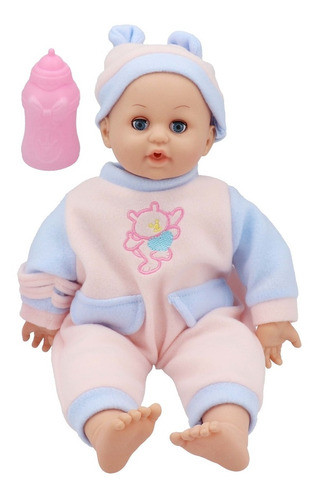 Bebe Dice Mamá Con Mamadera Bebote Muñeca 41cm 1