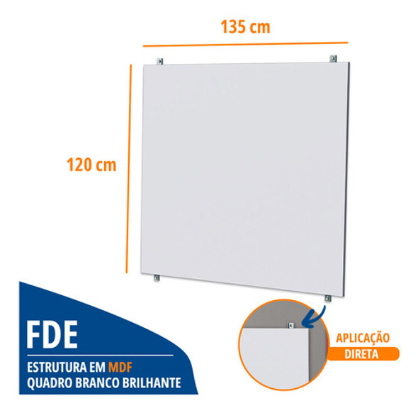 Quadro Branco 135x120cm Lousa Mdf Painel Stalo 1