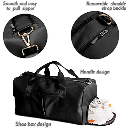 Bolso Deportivo Unisex Para Gimnasio, Viajes - Negro 1
