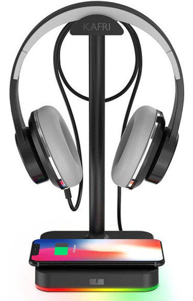 Soporte Para Auriculares Rgb Con Cargador Inalambrico 0