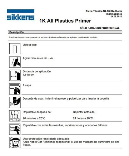 Sikkens 1k All Plastics Primer - 0,410ml. 1