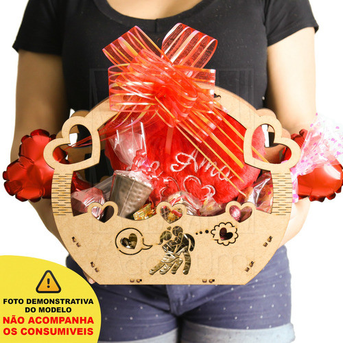 5 Cesta M Mdf Dia Dos Namorados Presente Amor Ifood Delivery 1