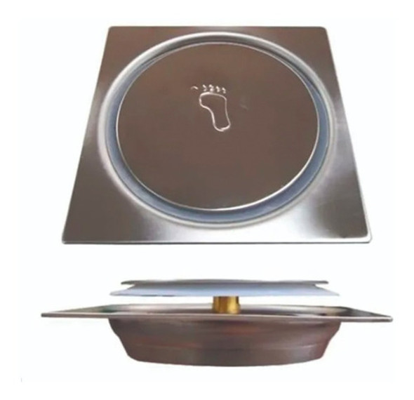 Rejilla Desagüe Quick Clack 10x10 Botón Acero Baño Cocina 0