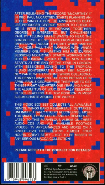 Paul McCartney Tug Of War Box Set Complete 1982 (3CD + 1DVD) European Edition - Demos, Tracks, 5.1 Mixes, & More