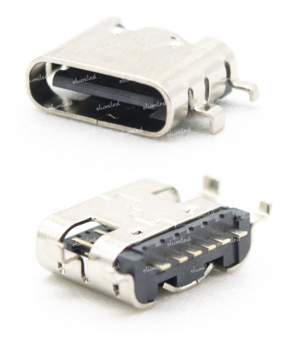 3 Conectores Usb Tipo C Chasis  6 Pines Pc Board Smd 0