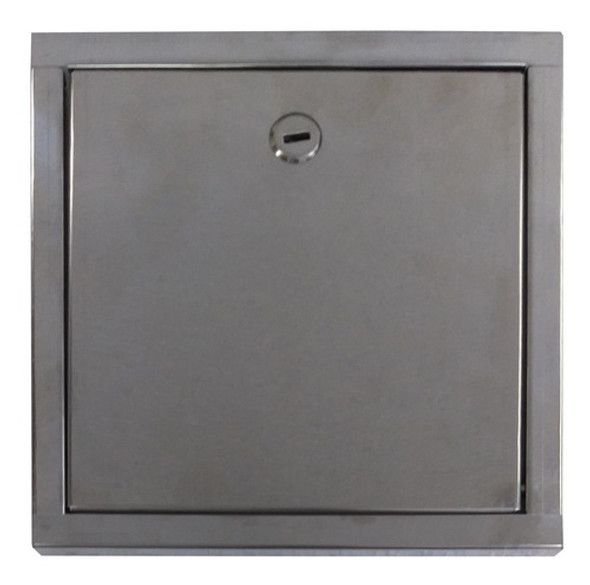 Tapa Puerta Llave De Paso Acero Inoxidable 30x30 Cerradura 0