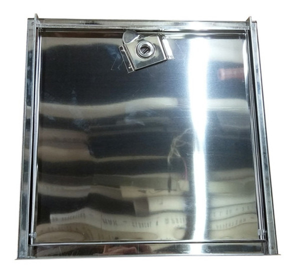 Tapa Puerta Llave De Paso Acero Inoxidable 30x30 Cerradura 1