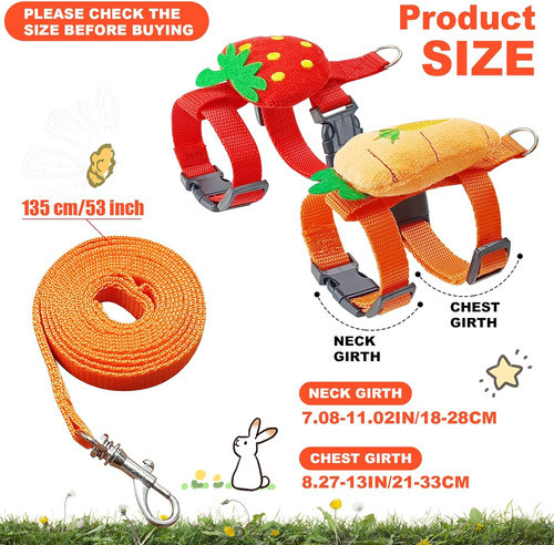 Arnés Y Correa Para Pequeños Animales, 2 Unidades, Ajustable 1