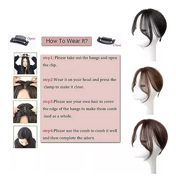 Aplique Franja Peruca Cabelo Topo Cabelo 28cm Com Clipe 1