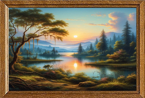 Cuadro De Arte Digital Puesta Del Sol_v4 70x50cm Pieza Única 0