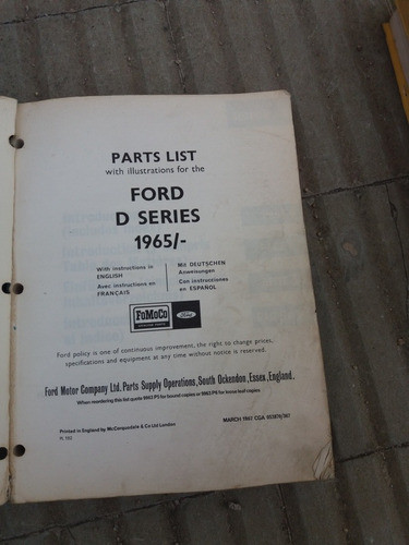 Catalogo Camion Ford Serie D 1965 1