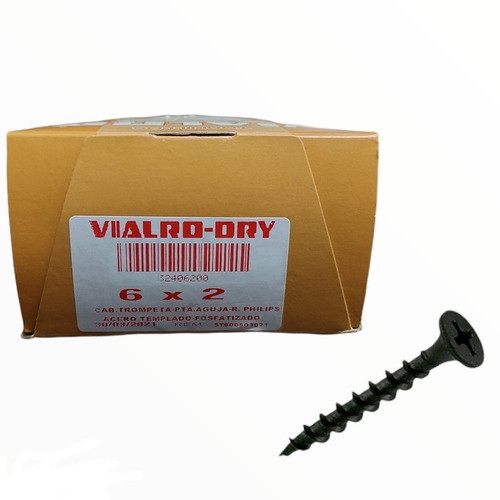 Tornillo Drywall Punta Aguja 6 X 2 (caja X 200 U) Vialro 0