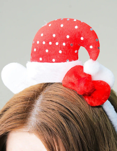 Vincha Navideña Navidad Rojo Y Blanco 1