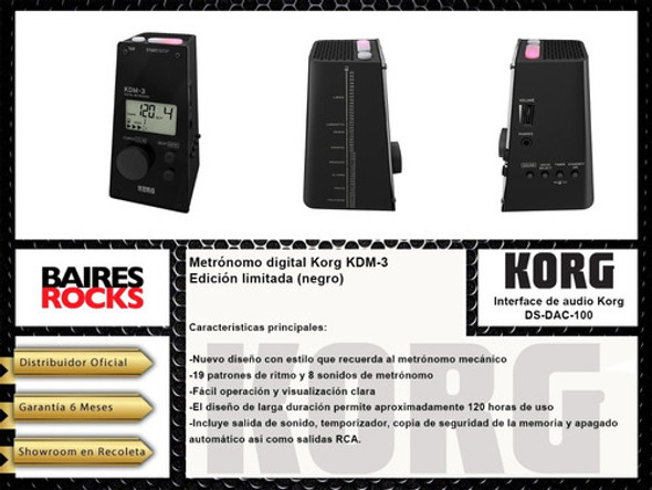 Metrónomo Digital Korg Kdm3  Edición Limitada Negro Cuo 1