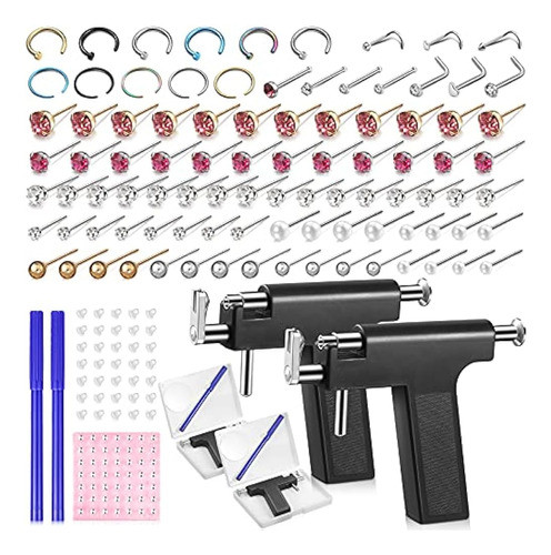 158 Piezas Kit De Perforación De Orejas Piercing De Nariz Y 0