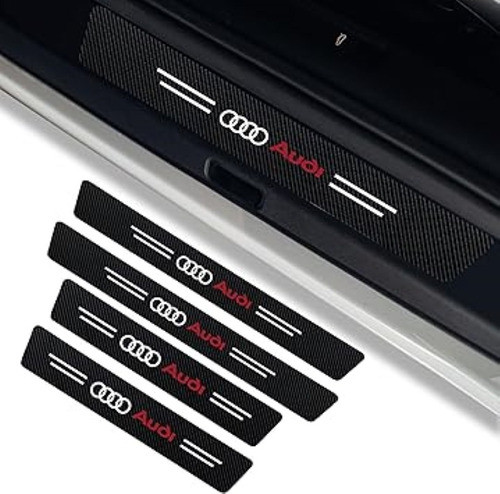Protector De Zócalo Audi 4 Piezas Fibra De Carbono Adhes. 3m 1